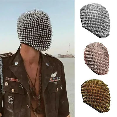 Casque de Cosplay en Latex, forme cloutée, visage complet, effrayant, tête de Durian, Rave Party,