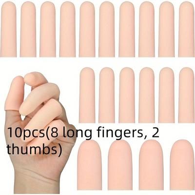TEMU Silicone Finger Cots - Comfortable Elastic Gel Finger Protectors For Wound Care, Joint Support, And Dry Cracked Fingers, Suitable For Outdoor Work, Ideal Valentine's Day Gift