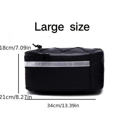 TEMU Bicycle Bag - Durable Polyester Rear Bike Seat Pack With Reflective Trim, Fits Mountain & Road Bikes, Black With Clear Window, Ideal For Touring & Commuting, Bicycle Accessories