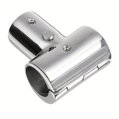 "TEMU Stainless Steel 316 Marine Boat Hand Rail Fitting - 90° Tee For 1" Tubing, Three-way Elbow Connector For Yachts, Durable Deck Hardware Accessories"
