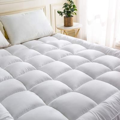 TEMU High Living Premium Mattress Topper 4 Inch/10cm Microfiber 1100 Gsm Heavy Fill Super Soft And Fluffy Hand Filled And Made