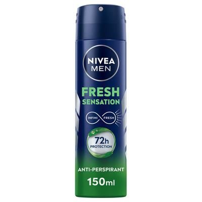 Nivea Men Fresh Sensation Deodorante Spray 150 ml, uomo spray per una