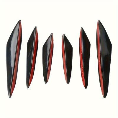 TEMU 6-piece Universal Rubber Front Bumper Lip Diffuser Fins, Automotive Carbon Fiber Spoiler Splitter Wings Protector, Compatible With Multiple Car Models