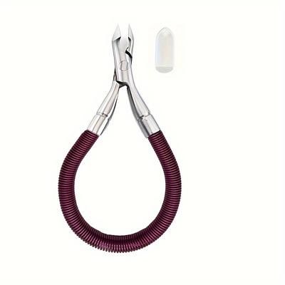 TEMU Stainless Steel Cuticle Nippers With Spring-loaded Grip - Odorless Manicure Tool For Precise Dead Skin Removal, Sharp Trimming Edge