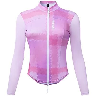 Per donna Giacca da Ciclismo Maglia da Ciclismo Blocco di colori Manica Lunga Bicicletta Maglia Impermeabile con 3 tasche posteriori Mountain Bike MTB Asciugatura Rapida Traspirante Gli sport Bianco