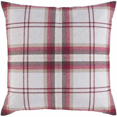 Merredin 22"H x 22"W Cottage Dark Brown/Light Gray/Brown/Light Brown/Magenta/Dark Red Throw Pillow - Boutique Rugs