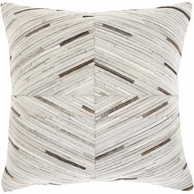 Brooksville 20"H x 20"W Rustic Dark Brown/Charcoal/Medium Gray Throw Pillow - Boutique Rugs