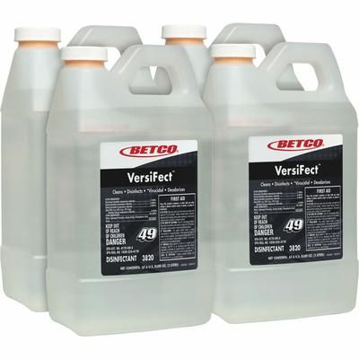 Betco VersiFect Disinfectant/Virucide Concentrate, 67.6 fl oz (2.1 quart), Fresh Scent, 4/Carton (BET38204700CT)