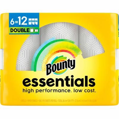 Bounty Essentials Paper Towels, 108 Sheets/Roll, White, 6/Pack (PGC11095)