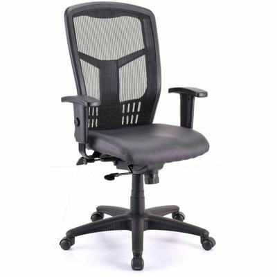 Lorell Executive High-back Swivel Chair, Antimicrobial Vinyl Seat, High Back, 5-star Base, Black, Armrest (LLR86245)