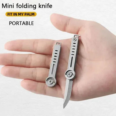 Outdoor Portable Mini Folding Knife Stainless Steel Blade Travel Camping Tool Keychain Pendant