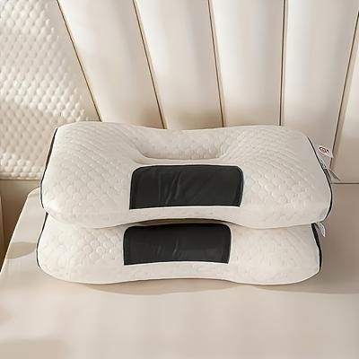 TEMU 1/ 2pcs Soft Knitted Massage Neck Support - Adjustable Ergonomic Orthopedic Contour Design, High-quality Core, Removable Cover For - Free Shipping For Orders Over 35