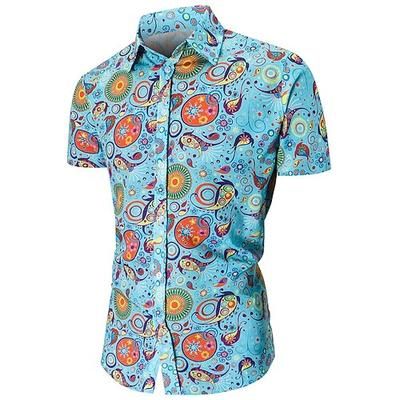 Retrò Vintage Anni '70 Camicia Camicia Aloha Hippie Stile Boho Costume Per uomo Vacanza Feste Parata dell'Orgoglio Adulti Camicia