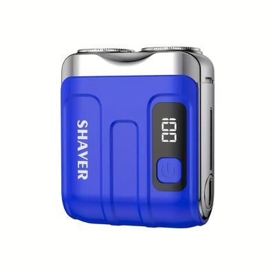 TEMU 1pc Besidas Mini Portable Electric Shaver For Men, Wet/dry, Usb Rechargeable With Digital Display, 300mah Lithium Battery, Design, Ideal For Halloween & Christmas Gifts, Mini Portable Shaver