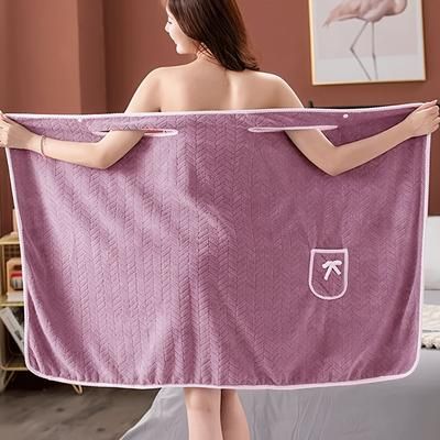 TEMU 1pc Extra Large Wearable Bath Towel, 100% Polyester Absorbent Quick-dry Sauna Towel For Hotel, Spa, Swimming Pool - Unscented, Ideal Christmas Gift
