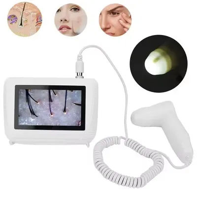50X/200X Portable Skin Analyzer Machine 5 inch Scalp Detector Hair Follicle Oil Moisture Tester Skin Care Monitor Rechargeable