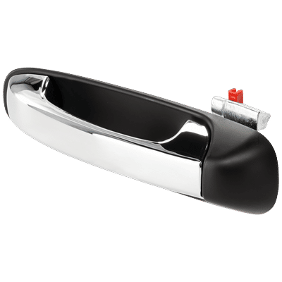 Replacement Exterior Door Handle Chrome Lever with Smooth Black Bezel, Rear, Driver Side, 1-year unlimited-mileage warranty ARBC491304