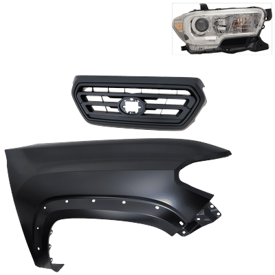 Replacement Grille Assembly ABS Plastic Primed Black Grille, Upper, 1-year unlimited-mileage warranty KIT-031323-33601