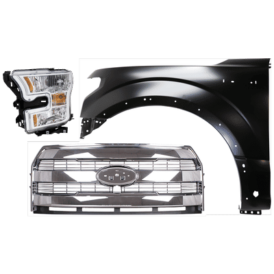 Replacement Fender Aluminum Primed, Front, Driver Side, 1-year unlimited-mileage warranty KIT-022423-30802