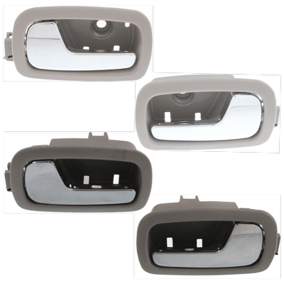 Replacement Interior Door Handle Gray bezel with chrome lever, Front & Rear, Driver Passenger Side, SET-REPC462397-4