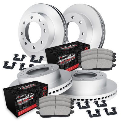 R1 Concepts Brake Disc & Pad Kit GEO-Carbon Rotors with Super HD Pads Series, Front Rear, 1 Year Limited Warranty WDVH2-54012