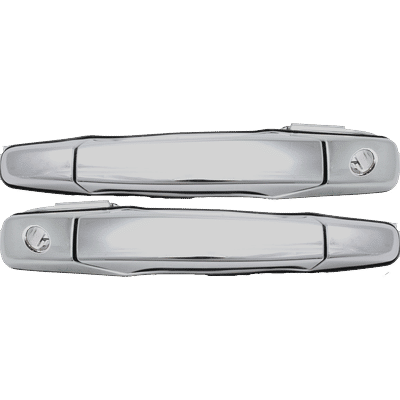 Replacement Exterior Door Handle Plastic Chrome, Front, Driver & Passenger Side, 1-year unlimited-mileage warranty SET-REPC462393