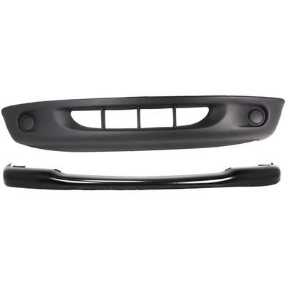 Replacement Bumper Steel Painted Black, Front, 1-year unlimited-mileage warranty KIT-30215-38
