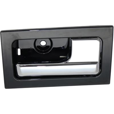 Replacement Interior Door Handle Chrome Lever with Smooth Black Bezel, Front, Passenger Side, 1-year unlimited-mileage