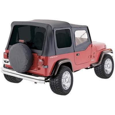 Rampage Soft Top Vinyl Coated Polyester & Cotton Black Without Frame (Requires Factory Frame) Replacement Series, 99415