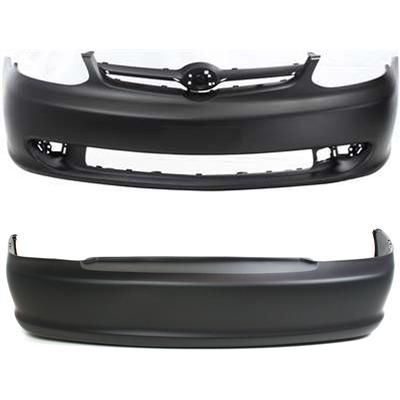Replacement Bumper Cover Primed, Front & Rear, 1-year unlimited-mileage warranty SET-T010324P-2
