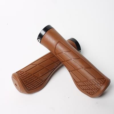 TEMU 1 Pair Of Bicycle Handle Grips, Soft Rubber Single Lock Bicycle Grips, Anti-slip Handle Grips For Bicycles, Mountain Bike Grips, Bmx Bike Grips