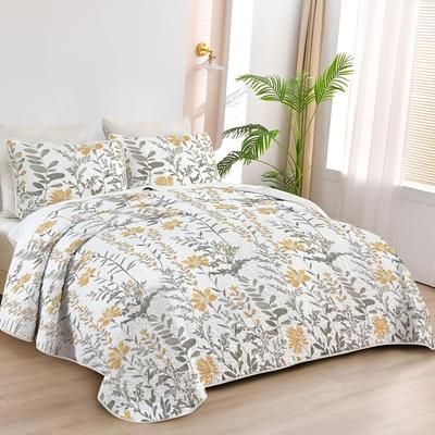 TEMU Bedspread And Pillowcase Set - Hypoallergenic , Washable, Printed Bedding Set, No Fillers