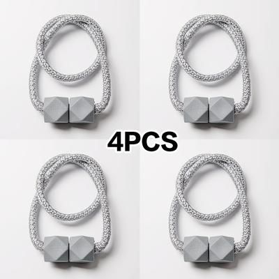 TEMU 4pcs Modern Magnetic Curtain Tiebacks - Adjustable, For Bedroom & Living Room Decor