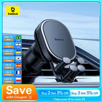 Baseus Support de téléphone portable en silicone pour voiture, pour iPhone 16 15 14 13 12, Xiaomi,