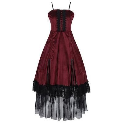 Punk Gotico Medievale Abito da cocktail Vestito Mascherata Abito da Ballo Strega Signora Straniero Costume Per donna Notte di Valpurga Halloween Carnevale Mascherata Feste Halloween Adulti Vestito