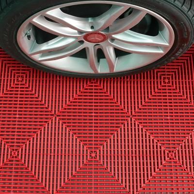 Swisstrax Racing Red Ribtrax Pro Garage Floor Tile (24-Pack)