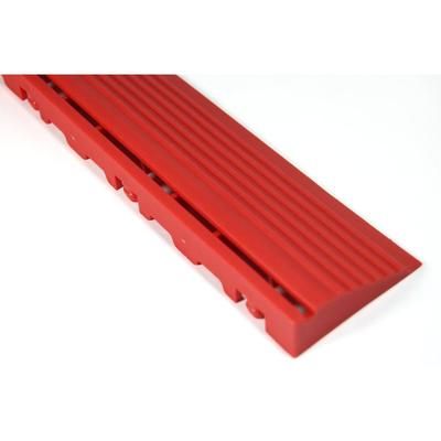 Swisstrax Racing Red Pro Series Pegged Floor Tile Edge Piece (10 Pack)