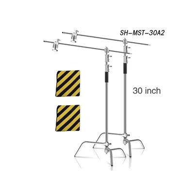 Professional 260cm Photography Tripod C-Stand Light Stand with Boom Arm Stainless Steel Metal