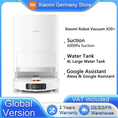 Versione globale Xiaomi Robot Vacuum X20 + controllo vocale raccolta automatica della polvere scansione di tutta la casa pulizia del liquido per capelli