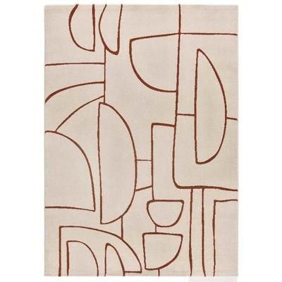 Tappeto geometrico beige/ramato 133x190 cm