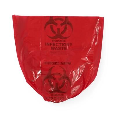 Medline Biohazard Liner, Red, 24 x 24, 1.2 Mil, 25/Bag, 20 Bags (500 Liners)/Case, 500/CS (EVSBL242412RP)