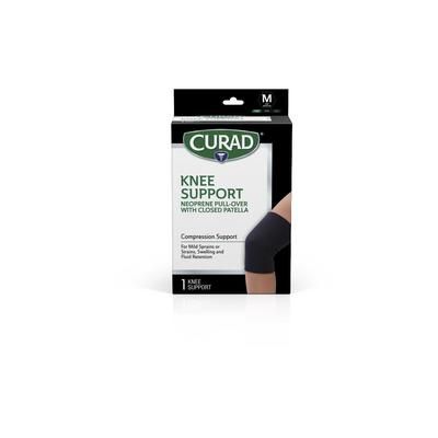 Curad Neoprene Pull-Over Knee Support with Closed Patella, Size M (14" to 16" Circumference), Retail Packaging, 4 Supports/Case, 4/CS (CURORT321M)
