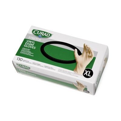 Curad Powder-Free Stretch Vinyl Exam Gloves, Size XL, 1300/CS (CUR9227)
