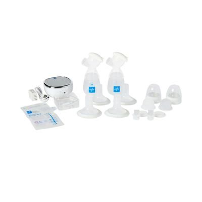 Medline Dual Electric Breast Pump Kit Includes Pump, 2 Bottles/Lids/Covers, 2 Sets Phlanges, Replacement Parts, 10 Milk Storage Bags, Power Cord/Adapt