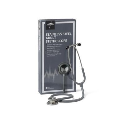 Medline Elite Adult Stainless Steel Stethoscope, Gray, 1 EA (MDS92250)