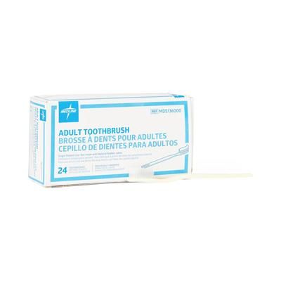 Medline Adult Toothbrush with 30 Tufts, Individually Wrapped, 144/GR (MDS136000)