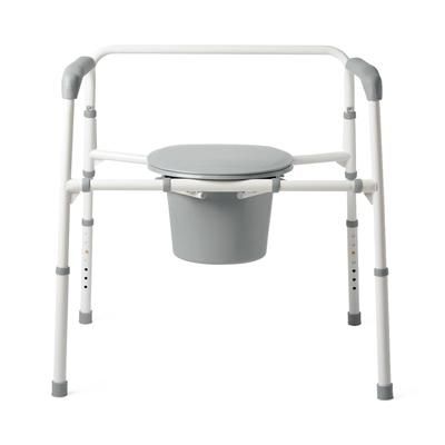 Medline Extra-Wide 24" Steel Bariatric Commode with 650 lb. Capacity, Elongated, 1 EA (G1-201LBX1)