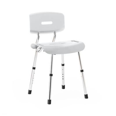 Medline White Shower Chair with Backrest, 300 lb. Weight Capacity, Microban Treated, 1/CS (G2-111KMX1)