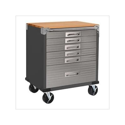Seville Classics UltraHD 6-Drawer Rolling Cabinet (Graphite)