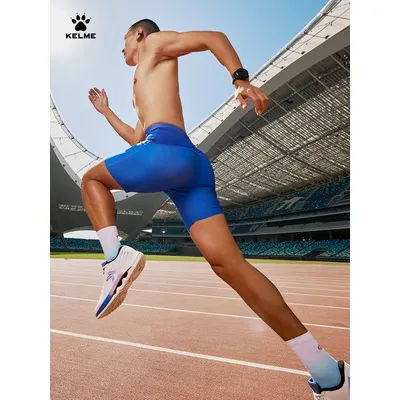Kelme Men's Speed Dry Running Tight Shorts Professional Training Marathon Waist Pack Shorts Outdoor Sports Shorts